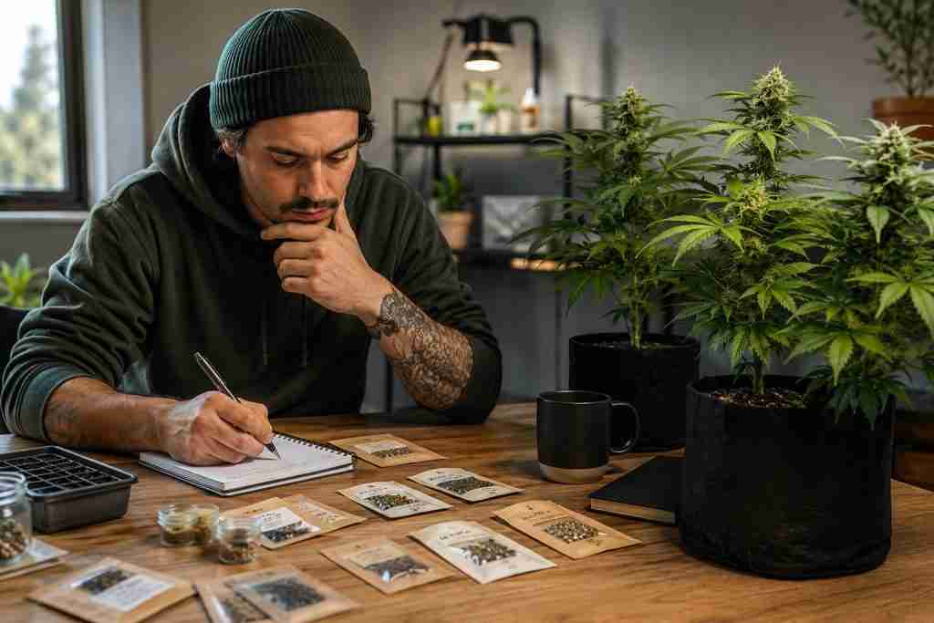 CBD cannabis plants in different growing environments for outdoor seed selection